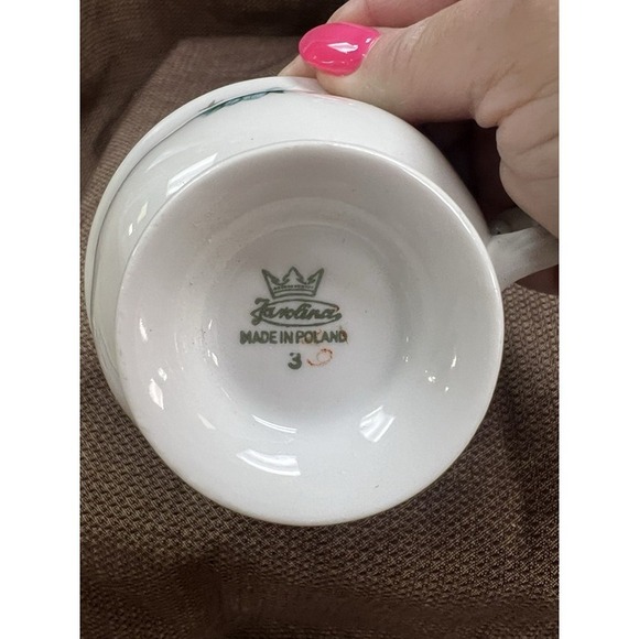 VTG Favolina Wawel Blue Morning Flower Set. 2 Cups, Sugar bowl, Creamer (135) - Picture 9 of 11